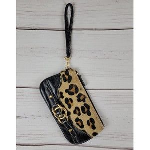 Wilson Leather Leopard Clutch Wristlet